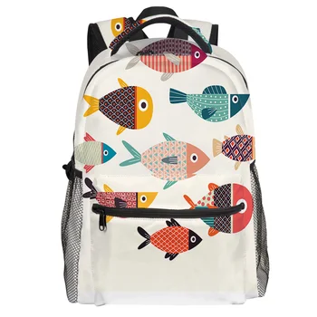 

Cartoon Fish Combination Backpack College Students Wear Resistance Laptop Backpack Book Bag Casual Sports Bags School Bag