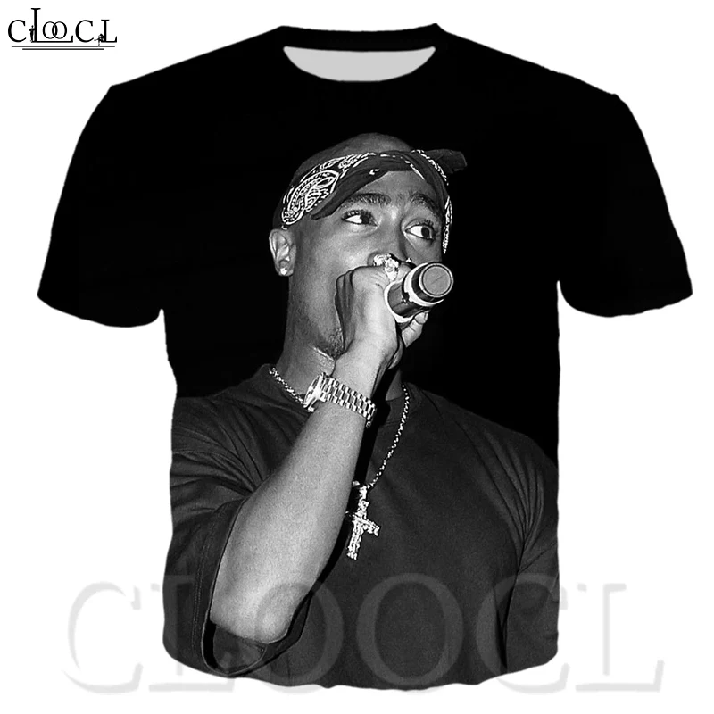 Футболка Rapper 2pac с Тупаком для мужчин и женщин Повседневная рубашка 3D принтом