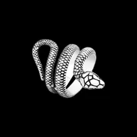 Solid Snake Ring 316L Rvs Sieraden Punk Stijl Unisex Serpent Ring Maat 6-13