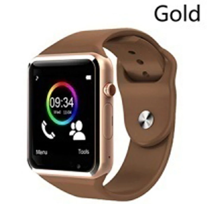 NEW Waterproof A1 Smart Watch Bluetooth GSM Sim Phone Pedometer Sedentary Remind Sleep Monitor Remote Camera for Android/iOS - Цвет: Золотой