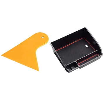 

1 Set Car Armrest Box Storage Organizer & 1 Pcs Auto Car Window Sticker Film Scraper Squeegee Cleaning Tool