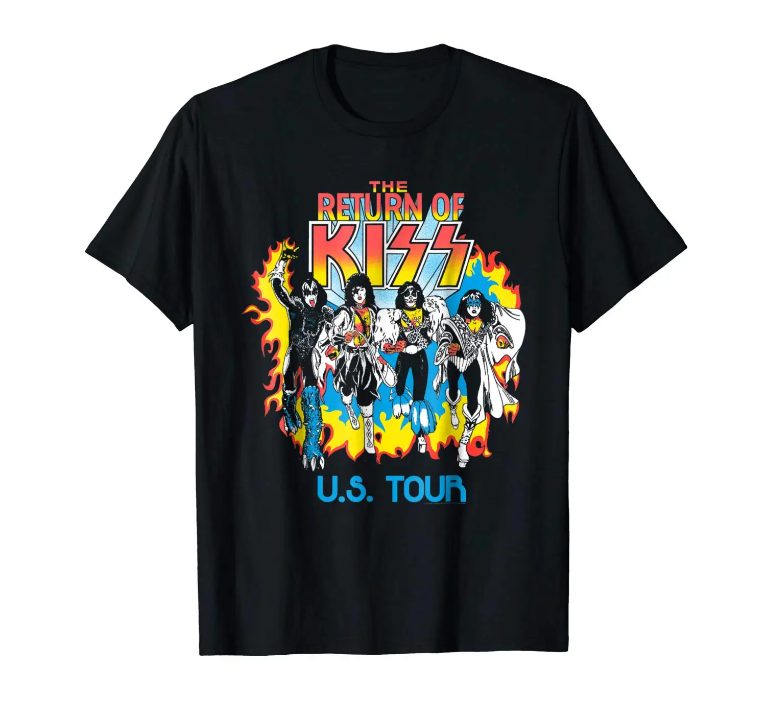Kiss RETURN OF KISS T Shirt Dark Heather Cheap Crew Neck Men'S Top Tee Brand 2018 Male Short Sleeve Plus Size | Мужская одежда