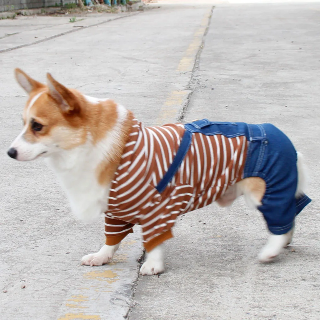 French Bulldog Corgi Pug Dog Small And Medium Pet Clothing Small Dog Clothing Puppy Dog Pet Personality Striped Sweater#G8