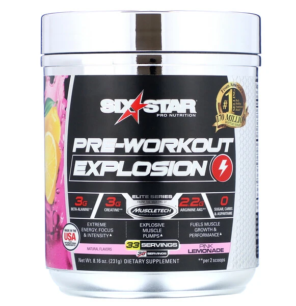 Six Star Pre Workout Explosion Pink Lemonade 8 16 Oz 231 G Aquariums Tanks Aliexpress