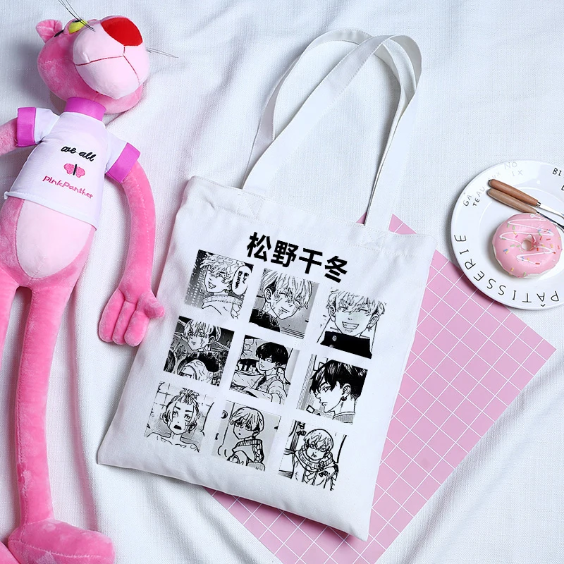 Women Bag Tokyo Revengers Anime Harajuku Shopper Bags Japanese Large Capacity Vintage Shoulder Bag Cartoon Y2k Women Canvas bag 