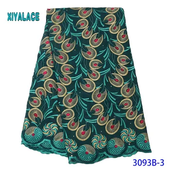 

2019 Latest Design Swiss Voile High Quality Cotton Lace Fabric With Stone In Switzerland For Party Dress YA3093B-3