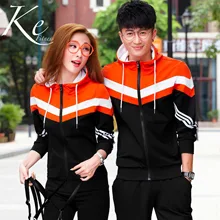 KE осень спортивный костюм пара спортивный костюм мужчина женщина спортивная одежда свитер большой плюс Экстра Размер спортивная одежда 2 шт. куртка спортивный комплект