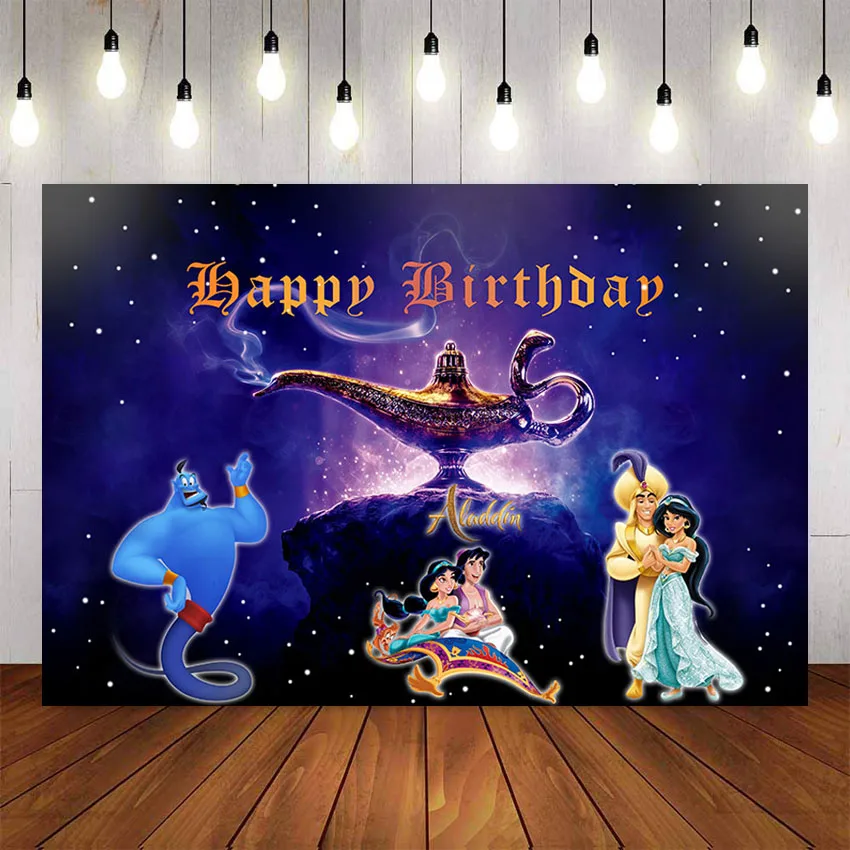 

Photography Backdrop Aladdin Lamp Cartoon Princess Jasmine Backdrop Birthday Party Backgrounds Photo Studio Photocall Photo Prop