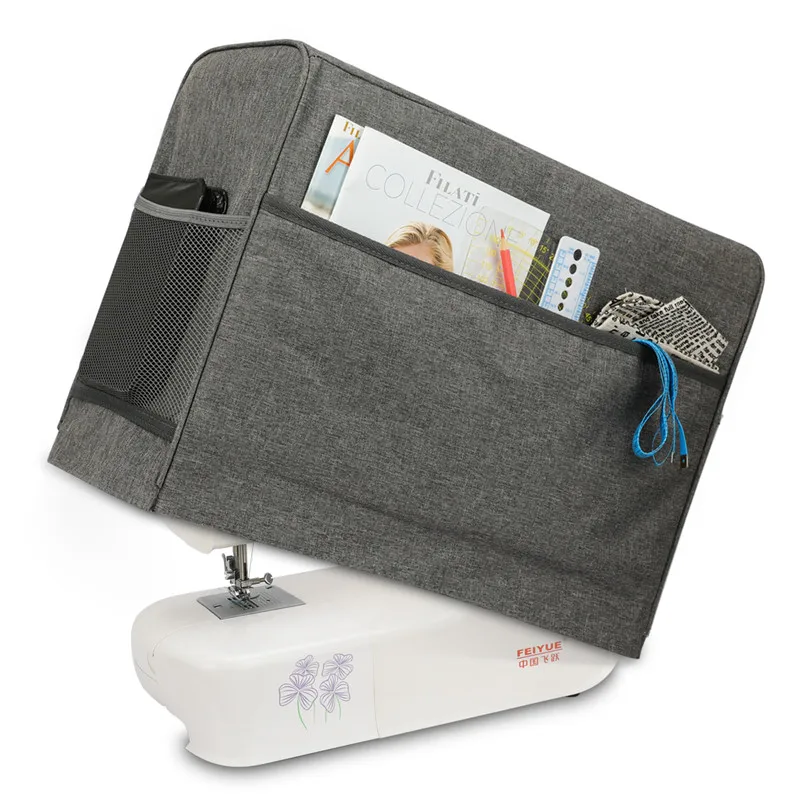 KOKNIT, большая емкость, пылезащитный чехол для швейной машины с карманами для хранения, Портативная сумка для хранения, сумки для швейной машины для женщин, подарок для мамы - Цвет: Gray Color