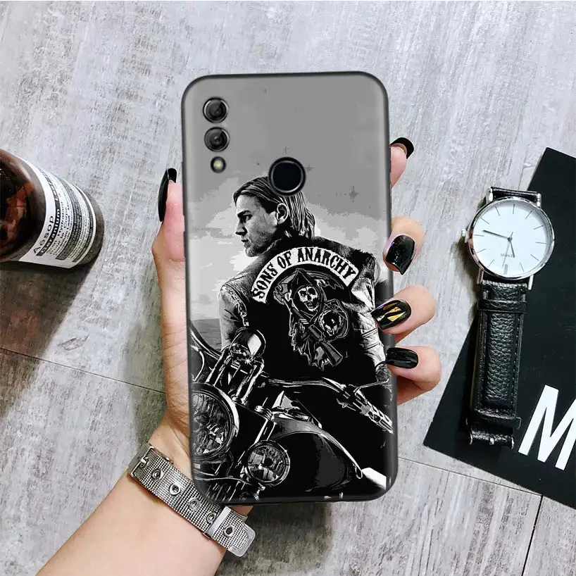 Американский ТВ Sons of Anarchy черная крышка чехол для телефона для huawei Y9 Y5 Y6 Y7 Honor 10 9 Lite 9X8X8 S 8A фотоаппаратов моментальной печати 7S 7A 10i 20i V20 Кок - Цвет: BA007-10