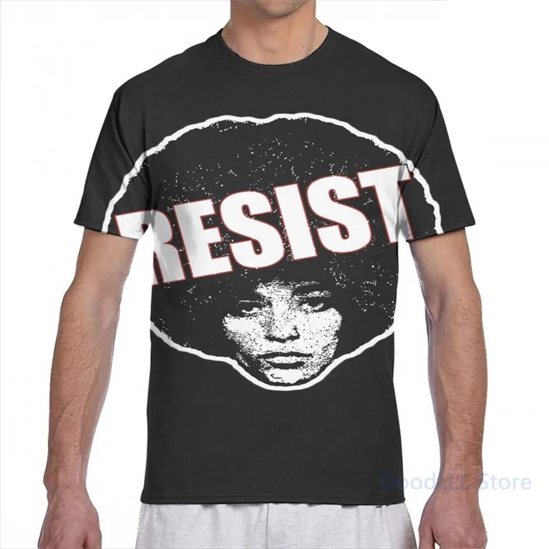 Angela Davis - Resist (черная версия) Мужская футболка женская модная с принтом для девочек