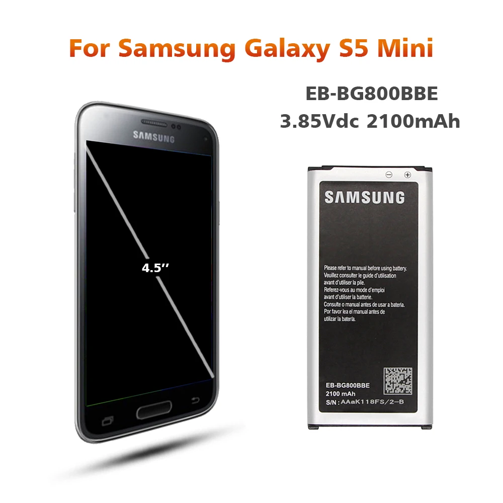 Аккумулятор для samsung G800 EB-BG800CBE 2100 мАч для samsung Galaxy S5 Mini SM-G800F G800A G800M Сменный аккумулятор для телефона