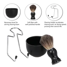 Мужской набор для бритья, мыльница для бритья с подставкой для щетки, стальной мужской набор для чистки волос на лице, набор для ванной, Парикмахерская щетка для бритья, подставка для чаши