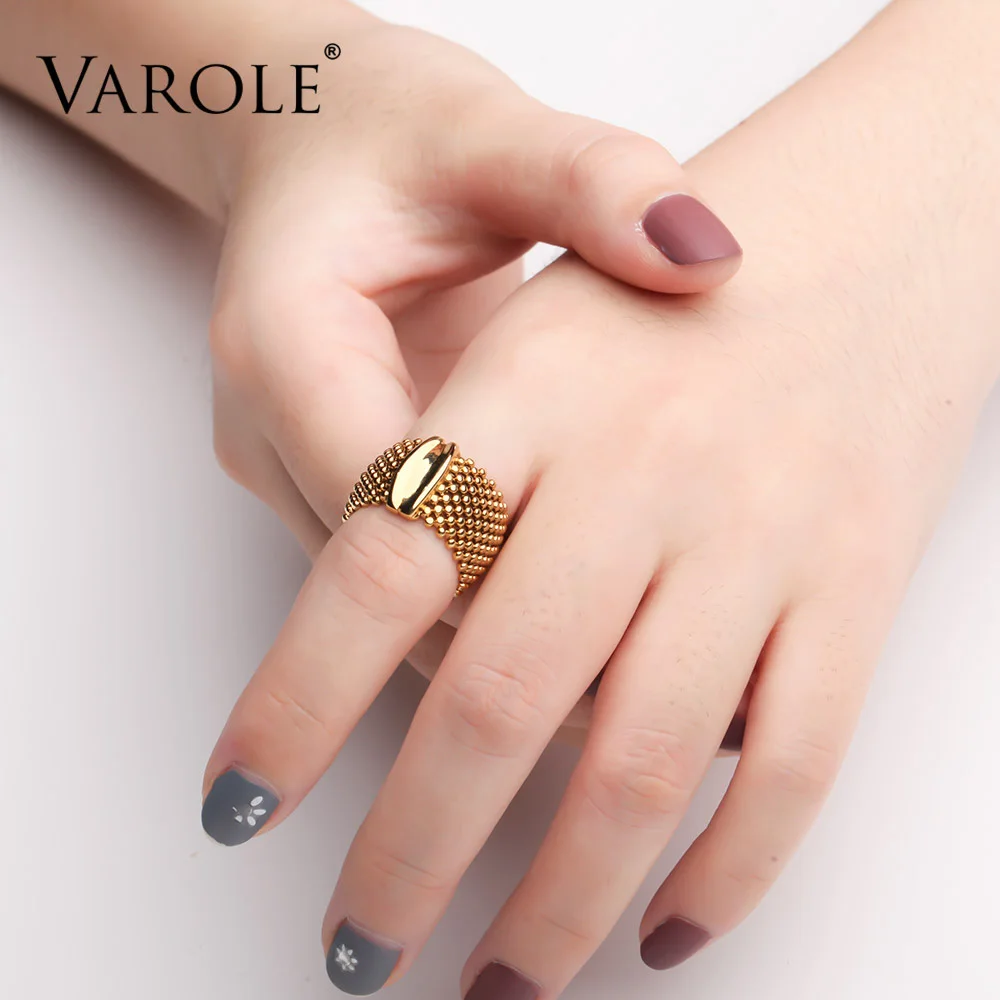 VAROLE Beads Rings For Women Gold Color Elegant Ring Friends Gifts Fashion Jewelry Anillos Mujer 2