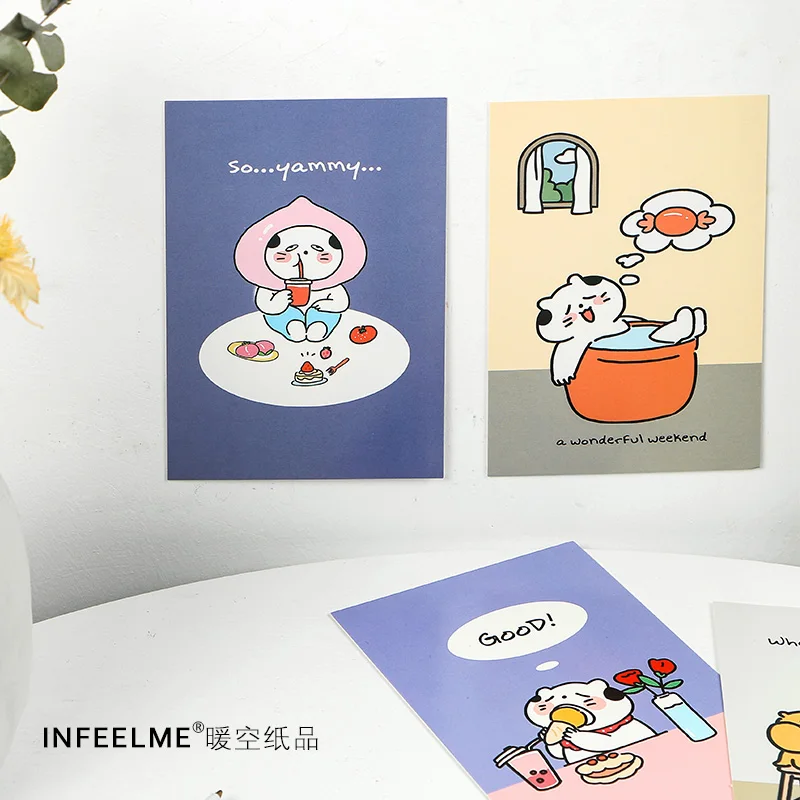 Infeel. me Cat молочный чай магазин открытка Закладка поздравительная открытка Письмо бумага 1 лот = 1 упаковка = 30 шт