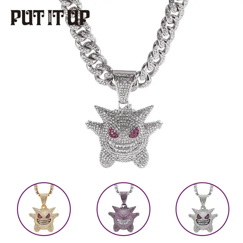 Demon подвеска эльф ожерелье хип-хоп рок ювелирные изделия кубический циркон