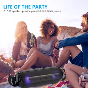 

Portable Hi-Fi Stereo and Bass Wireless Bluetooth Speakers with LED Colorful Lights Handsfree Calling FM Radio Perfect for sony
