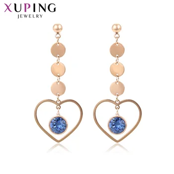 

Xuping Heart Shape Dangle Earrings for Women Crystals Stainless Steel Fashion Jewelry Party Wedding Gifts S189.4-20717