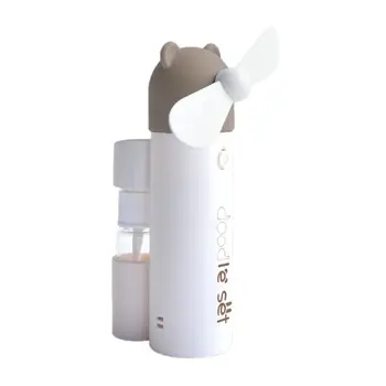 

New Style Cute Adorable Ear Water Spouting USB Small Fan Creative Trend Students Portable Hand-held Mini Fan Rotary Vane Box 5v