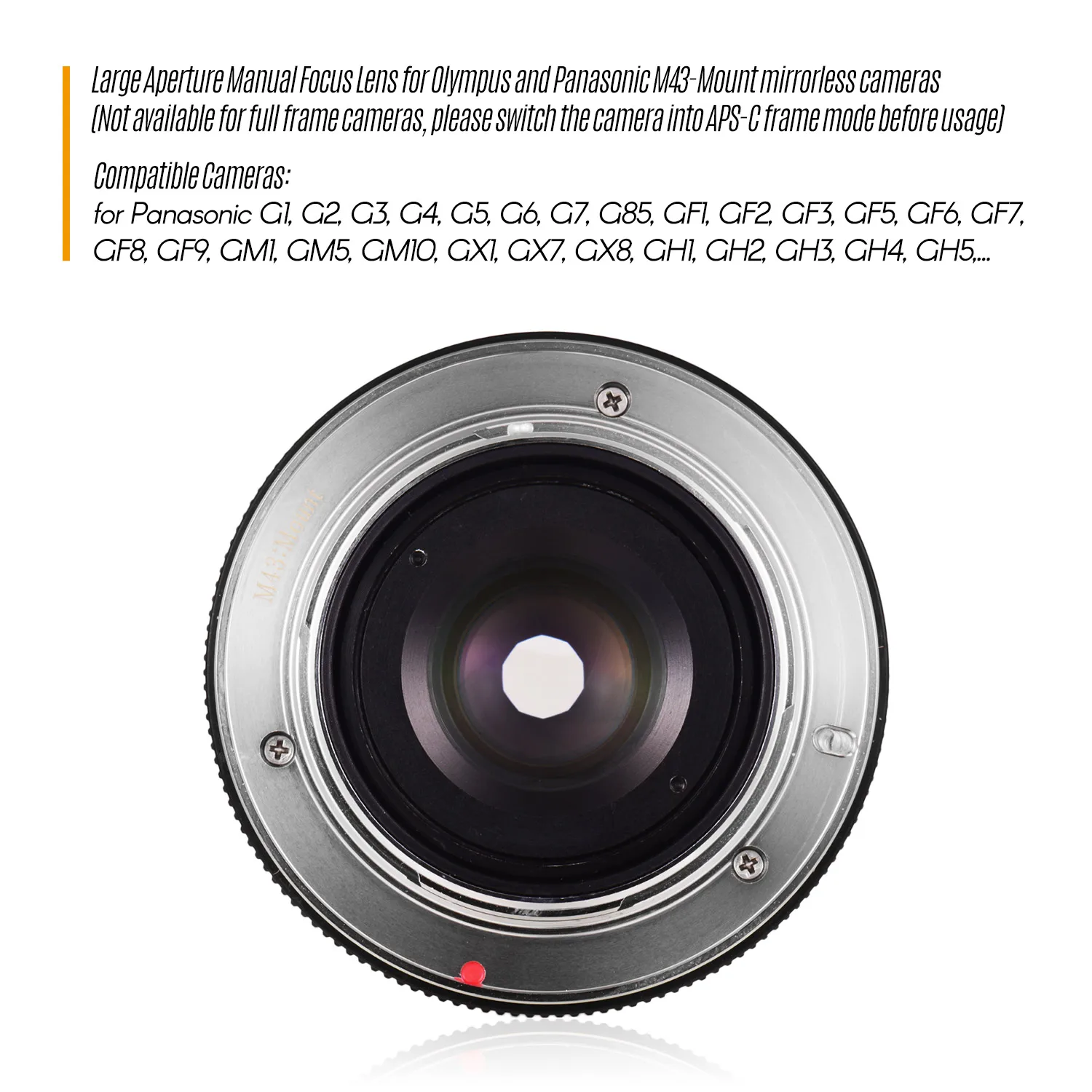 Andoer 35 мм F1.6 ручная фокусировка объектив Большая диафрагма фотография для Fujifilm Fuji X-A1 fx-крепление беззеркальных камер Canon M1/M2/M3
