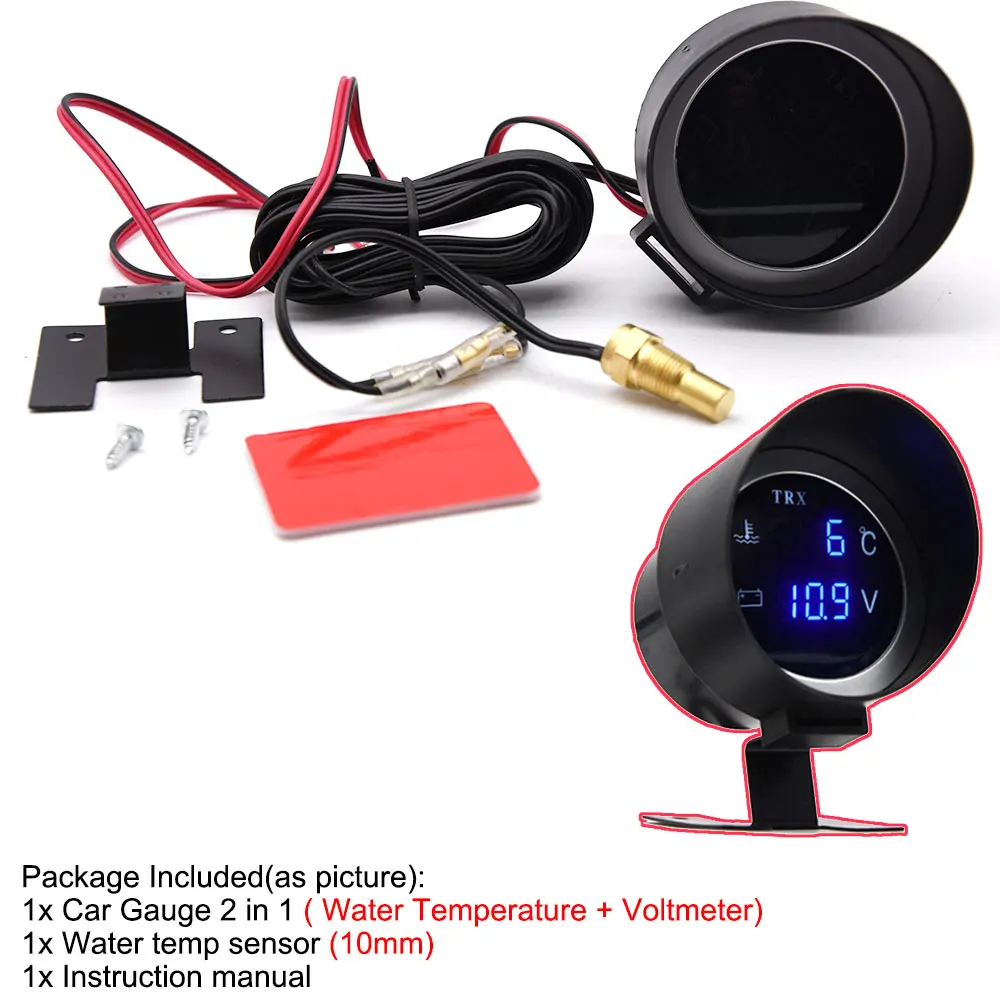 5 In 1 12V Car LCD Electronic Tachometer + Oil Pressure Gauge + Volt Voltmeter+Water Temperature Gauge+Fuel Gauge with Sensor