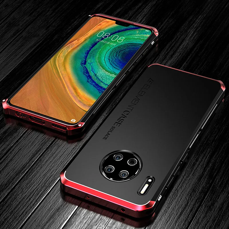 Чехол LONGNEWS для huawei mate 30 Pro, металлическая алюминиевая рамка, PC чехол s для huawei mate 30, чехол, скраб для телефона, защитное стекло - Цвет: Синий