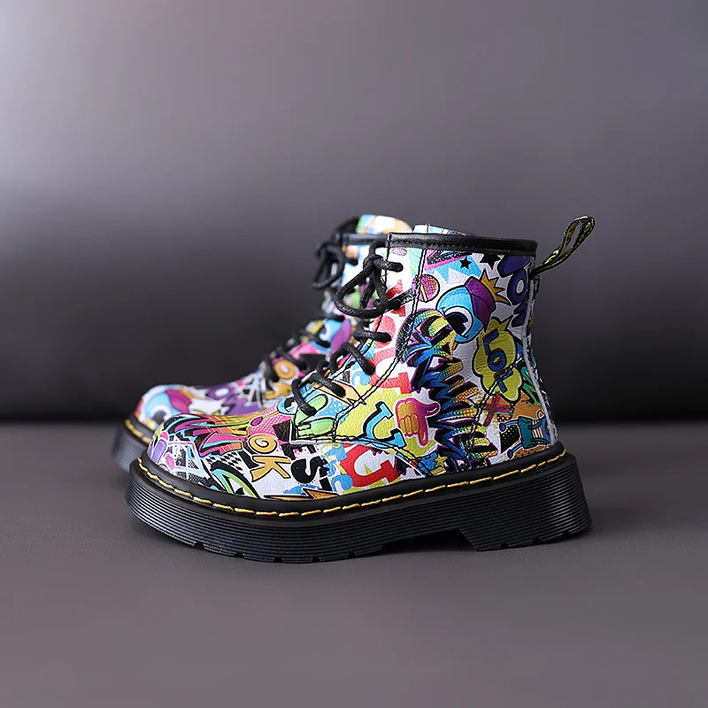 Best Price Short-Boots Anti-Slip-Shoes Korean-Fashion Autumn Girls Boys School Children's New Graffiti Erb1eGQJ5LW