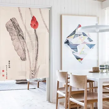 

Door Curtains Traditional Chinese Style Curtains For Living Room Kitchen Cotton Linen Half Open Door Valance Short Curtains ZA