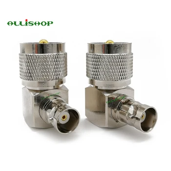 

UHF PL-259 Male to BNC Female Right Angle Adapter Connector UHF SO-239 SO239 Male to BNC Female Connector brass for computer LAN