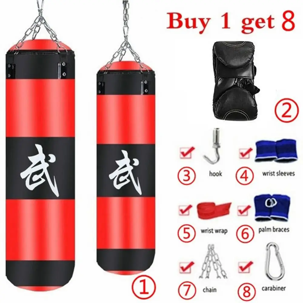 Sandbag Punching Bag Hanging 8Pcs/Set Fitness Training MMA Boxing Sport Kick