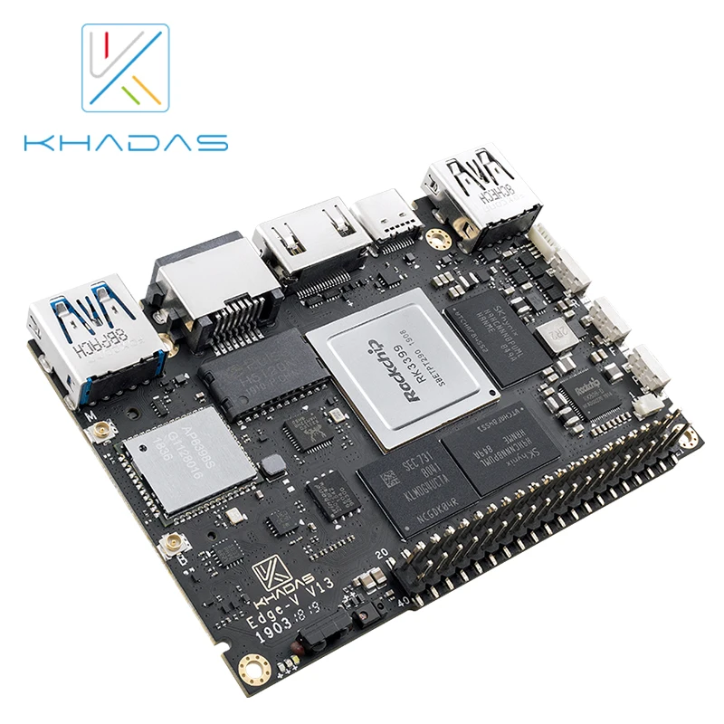 Новый Khadas SBC Edge V базовый RK3399 с 2G DDR4 + 16 Гб EMMC5.1 молдинговая плата|Демонстрационные