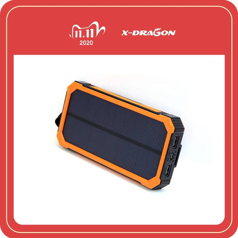 X-DRAGON Solar Power Bank 15000mAh Portable External Battery Portable Charger for Cell Phones, Tablets afbeelding