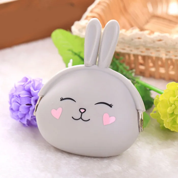 Модный Мини Кошелек для монет, мультяшный мешок с нарисованным животным, маленький силиконовый кошелек для женщин и девочек, Лучшая распродажа-WT