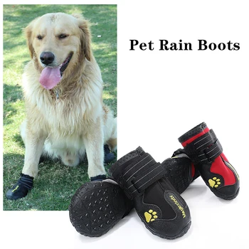 

4 Pcs Dog Waterproof Shoes Socks Winter Dog Wear-Resistant Rain Boots Non-Slip Anti Skid Pet Shoes for Medium Large Dogs Pitbull