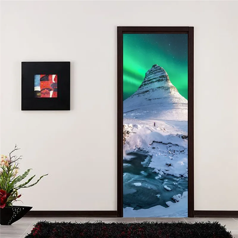 pg-MT004 Наклейка на дверь природа пейзаж обои 3D двери плакат, Декор для дома гостиной спальни DIY клей водонепроницаемый плакат художественная наклейка - Цвет: pg-MT004
