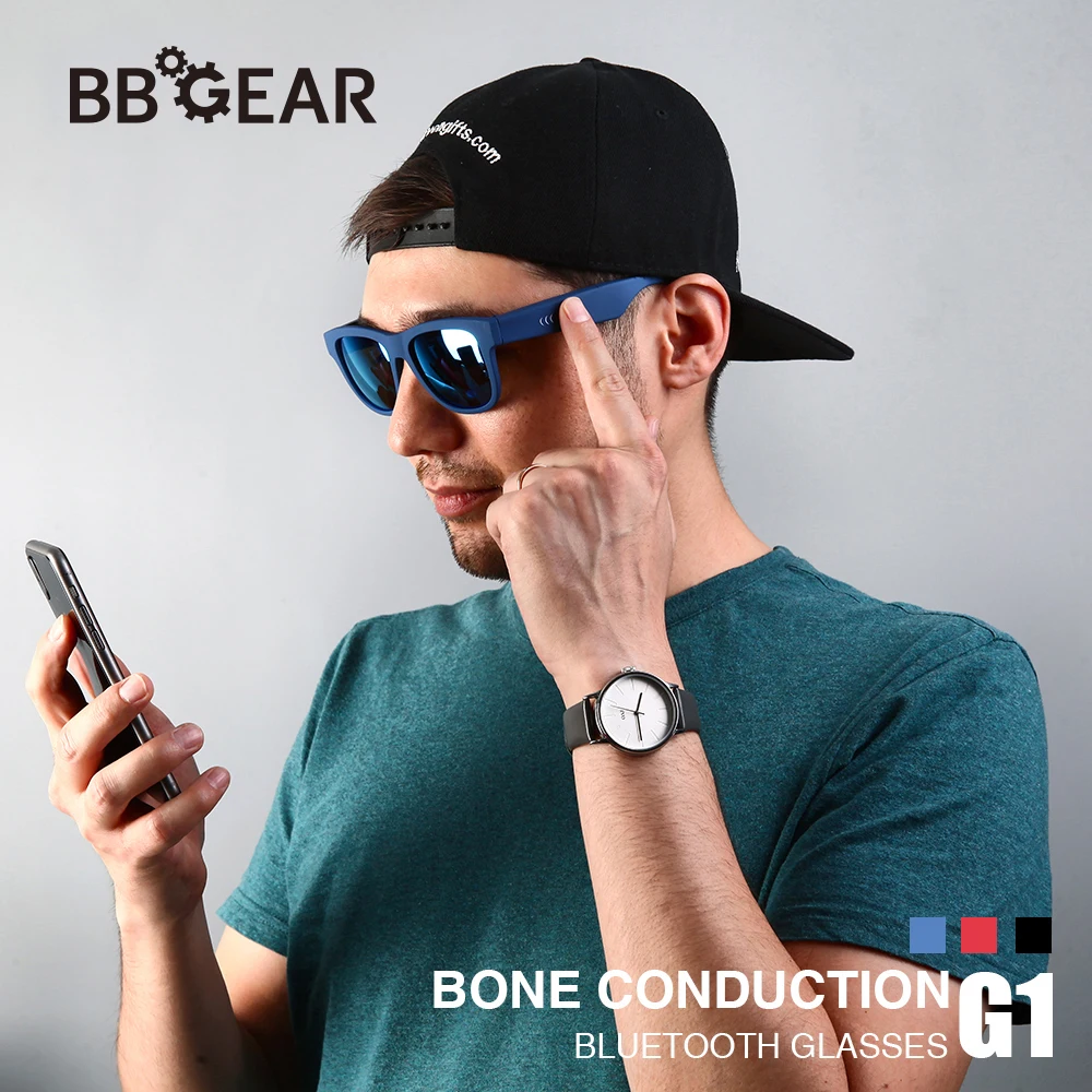 G1 Sunglasses Headset Bluetooth Wireless Bone Conduction Headphone with Mic Waterproof Wearable Earphones for iOS Android Phones