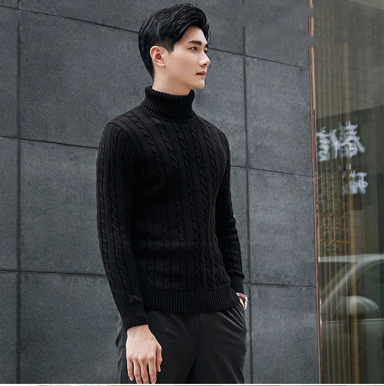 New Winter Turtleneck Sweater Men Cotton Pullover Men Thick Pull Men Long Sleeve Sweater Male Pullovers Casual Sweater Man M-3xl