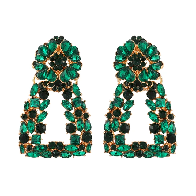 Ztech New Green Series Set Earrings Designer Jewelry Crystal Tassel Za Accessories Handmake Statement Bijoux Pendientes Brincos E1984