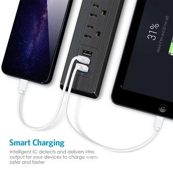 

Wifi Smart Surge Protector Power Strip 4 US Outlets Plug with 3 USBCharging Port Timing App Voice Control with Alexa GoogleHome