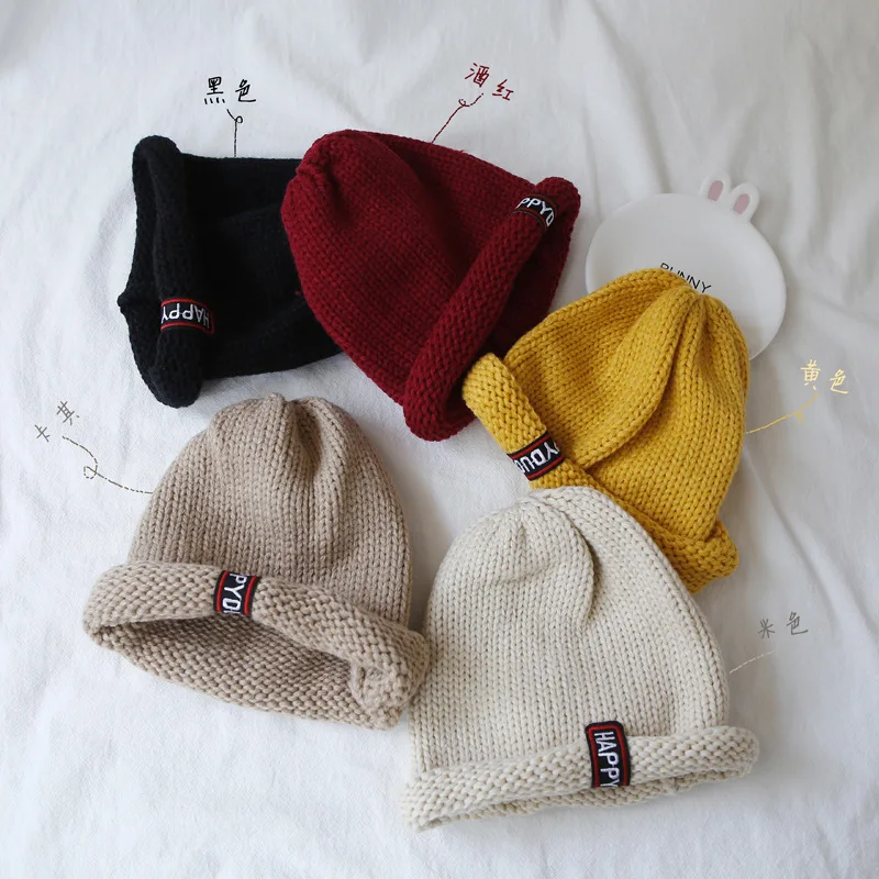 

Baby Hat Women's Fashion Set of Head Cap Beanie Hat Fashion BOY'S Children Spring, Autumn And Winter Warm Knitted Wool Hat Fashi