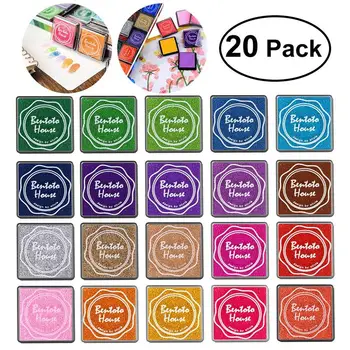 

ULTNICE 20pcs Multi-colored Giant Ink Pads Stamp Pads for DIY Craft Scrapbooking Finger Paint Ink Pad Set