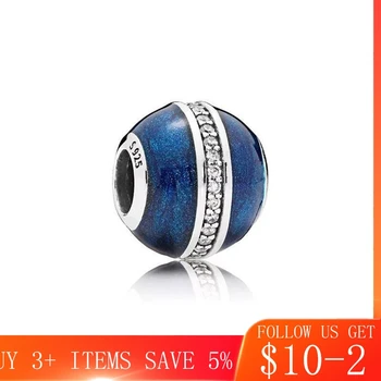 

CodeMonkey Blue Plant Zircon Beads 100% Real 925 Sterling Silver Fit Original Bracelet For Women DIY Jewelry Making CMS1511e