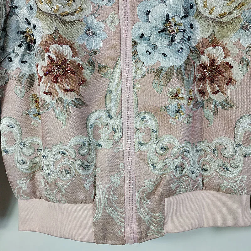 Европейская и американская Высококачественная винтажная вышитая цветами Тяжелая Рабочая бисерная куртка в стиле бриллианта