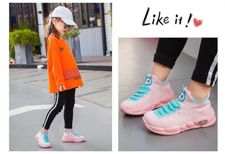 Обувь для девочек; Tenis Infantil; кроссовки для мальчиков; детские носки; обувь; высокие ботильоны; вязаная спортивная обувь; эластичные кроссовки; повседневная обувь