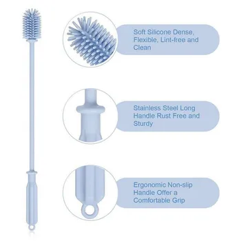 

Bottle Brush Cup Scrubbing Silicone Kitchen Cleaner For Washing Cleaning