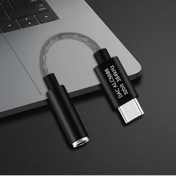 Type C USB C to 3 5mm Converter 32bits 384KHz DAC Adapter Support 16 32 Ohm Headphone Decorder With ALC5686 Chip For Phone