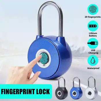 

Fingerprint Lock Smart Padlock Thumbprint Door Padlocks Portable Anti-Theft Fingerprint Lock for Bag Drawer Suitcase