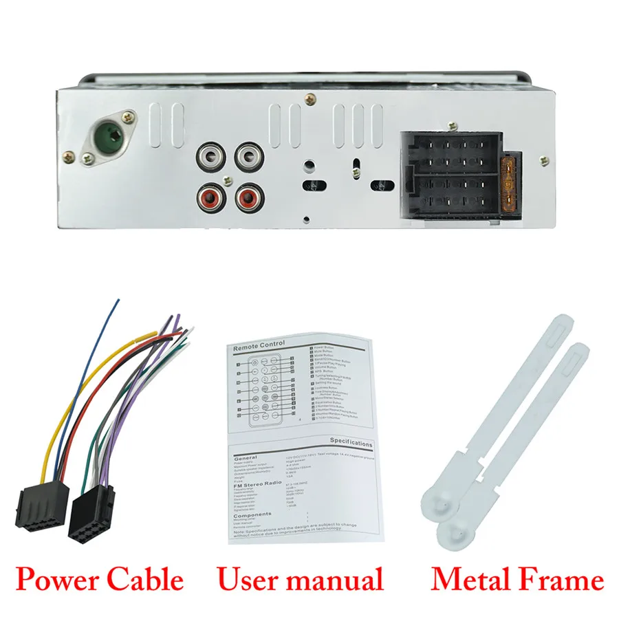 1 DIN Ca MP3-плеер Радио Bluetooth стерео Aux USB/TF/FM 87,5-108,0 МГц 12 В