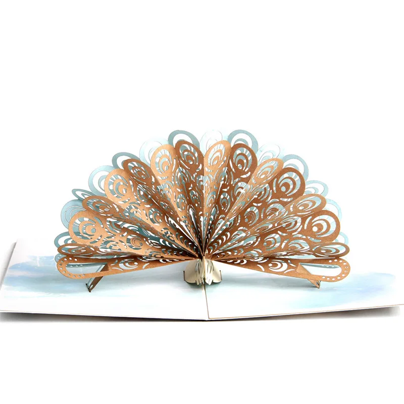  Birthday Cards South Korea Creative 3D Peacock Cover Letter Card Graduation Hand-made Wedding Invit - 4.00021E+12