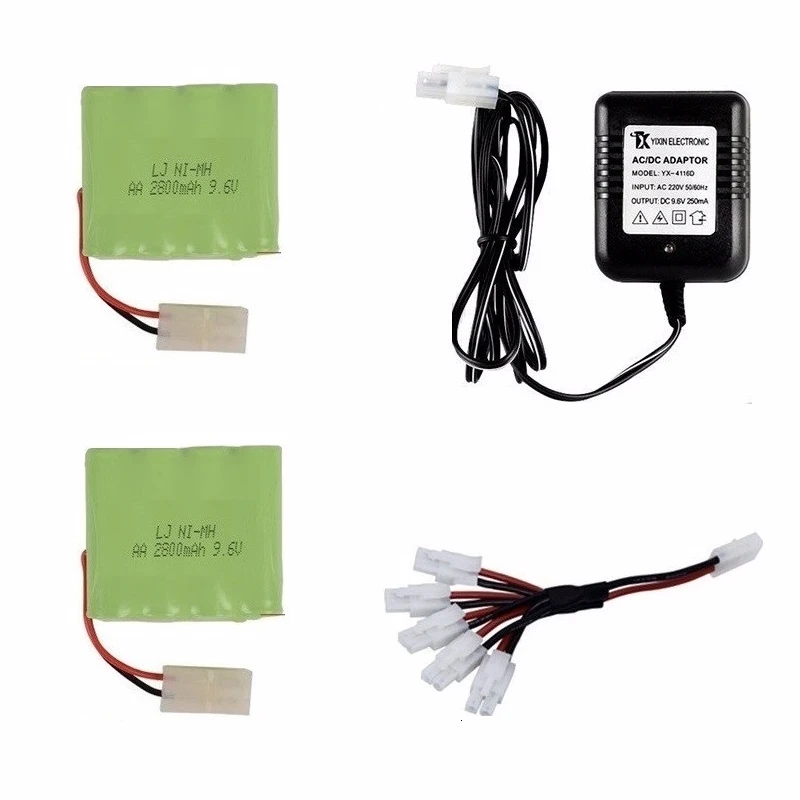 Watermelon Red Модель M) Ni-MH 9,6 v 2800mah батарея+ 9,6 v зарядное устройство для Rc игрушечного автомобиля танка поезд Робот Лодка пистолет AA 9,6 v перезаряжаемый аккумулятор - Цвет: Watermelon Red
